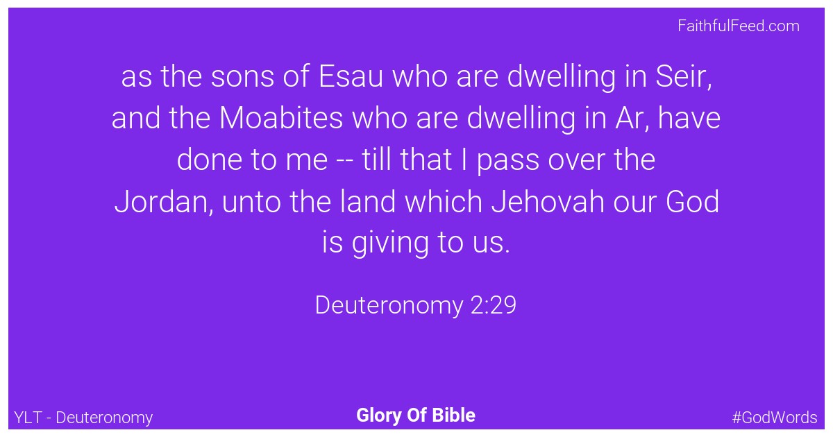 Deuteronomy 2:29 - Ylt