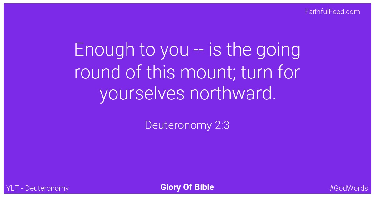 Deuteronomy 2:3 - Ylt