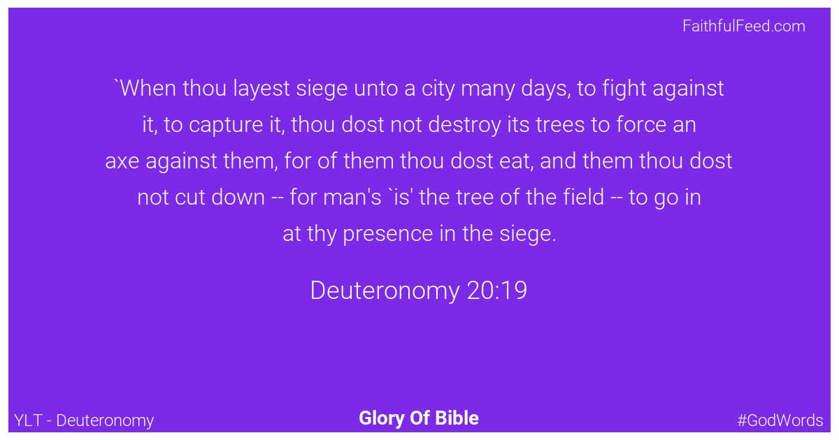 Deuteronomy 20:19 - Ylt