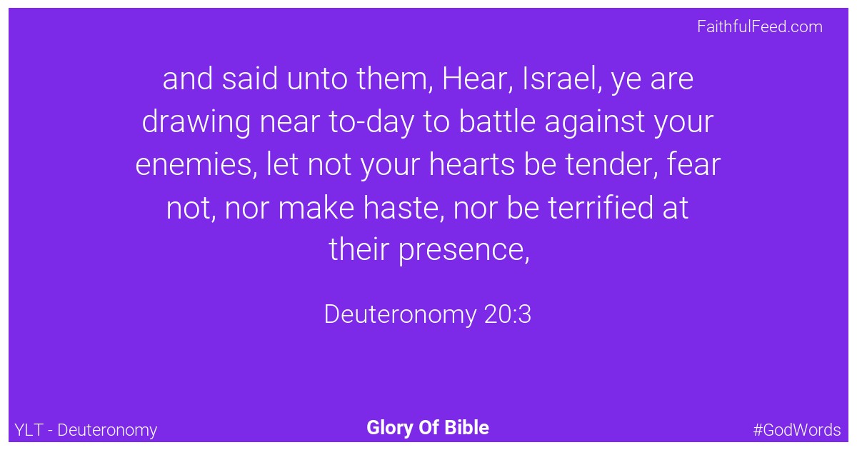 Deuteronomy 20:3 - Ylt