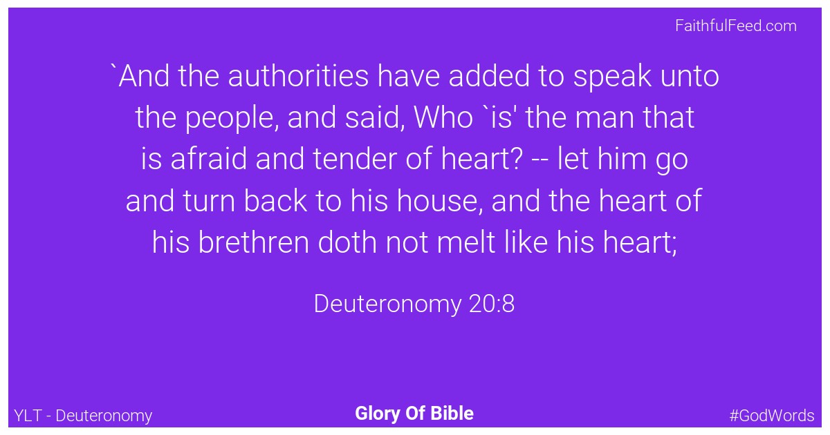 Deuteronomy 20:8 - Ylt