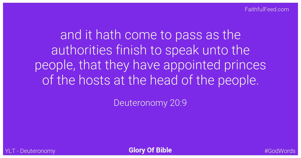 Deuteronomy 20:9 - Ylt