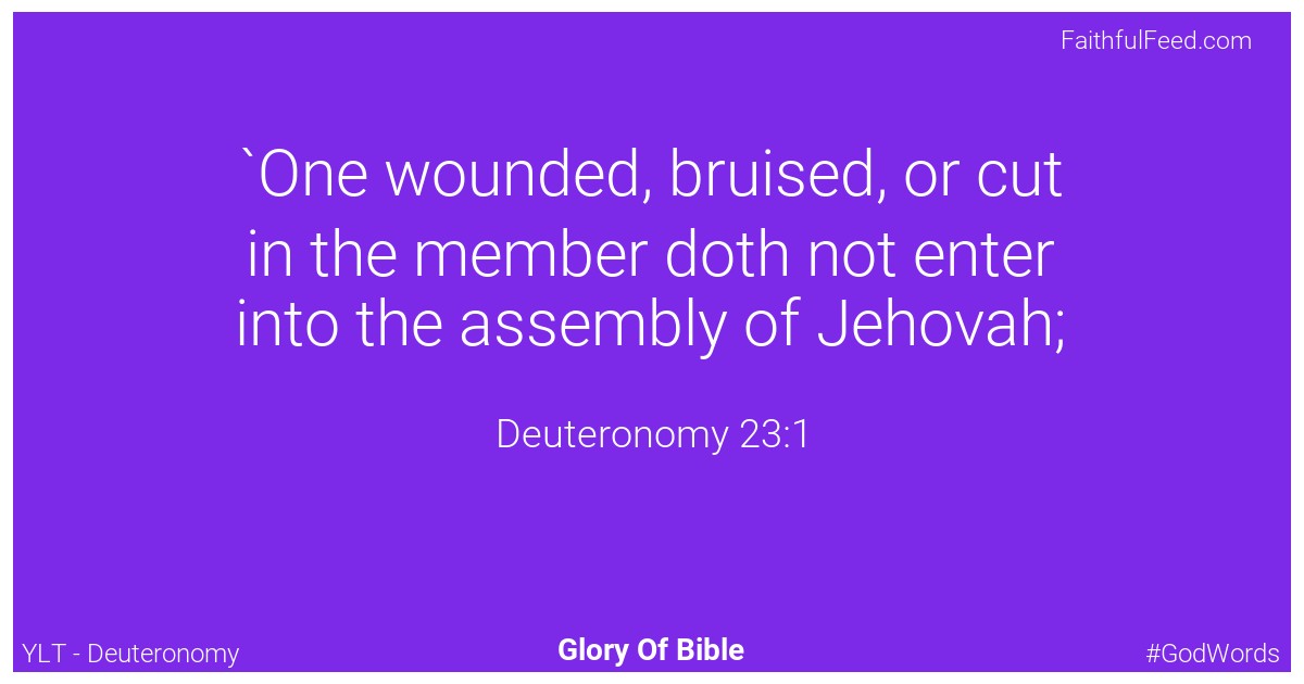Deuteronomy 23:1 - Ylt