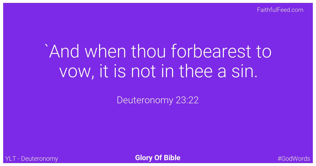 Deuteronomy 23:22 - Ylt