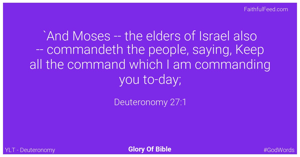 Deuteronomy 27:1 - Ylt