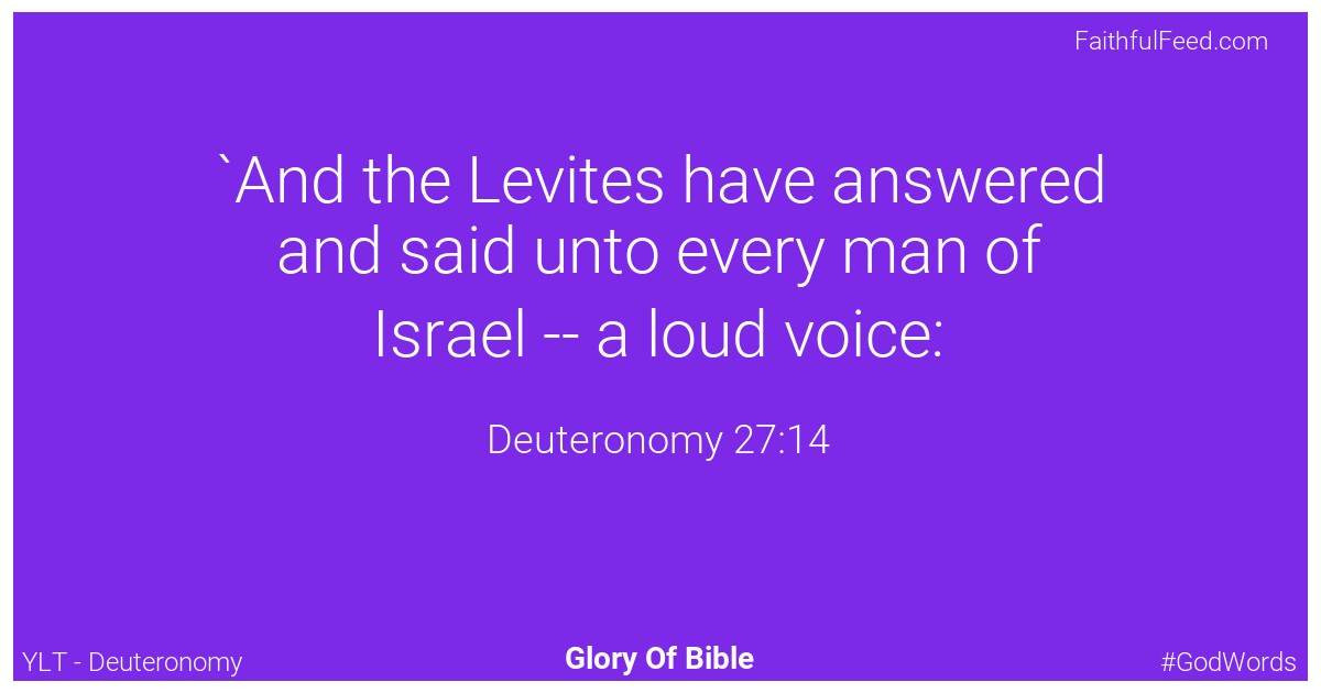 Deuteronomy 27:14 - Ylt