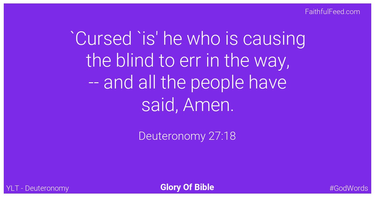 Deuteronomy 27:18 - Ylt