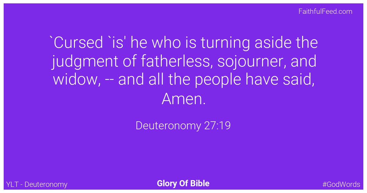 Deuteronomy 27:19 - Ylt