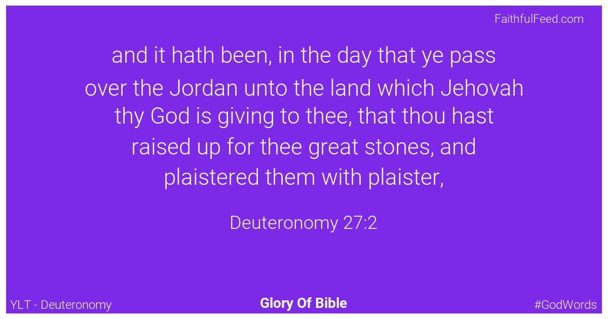 Deuteronomy 27:2 - Ylt