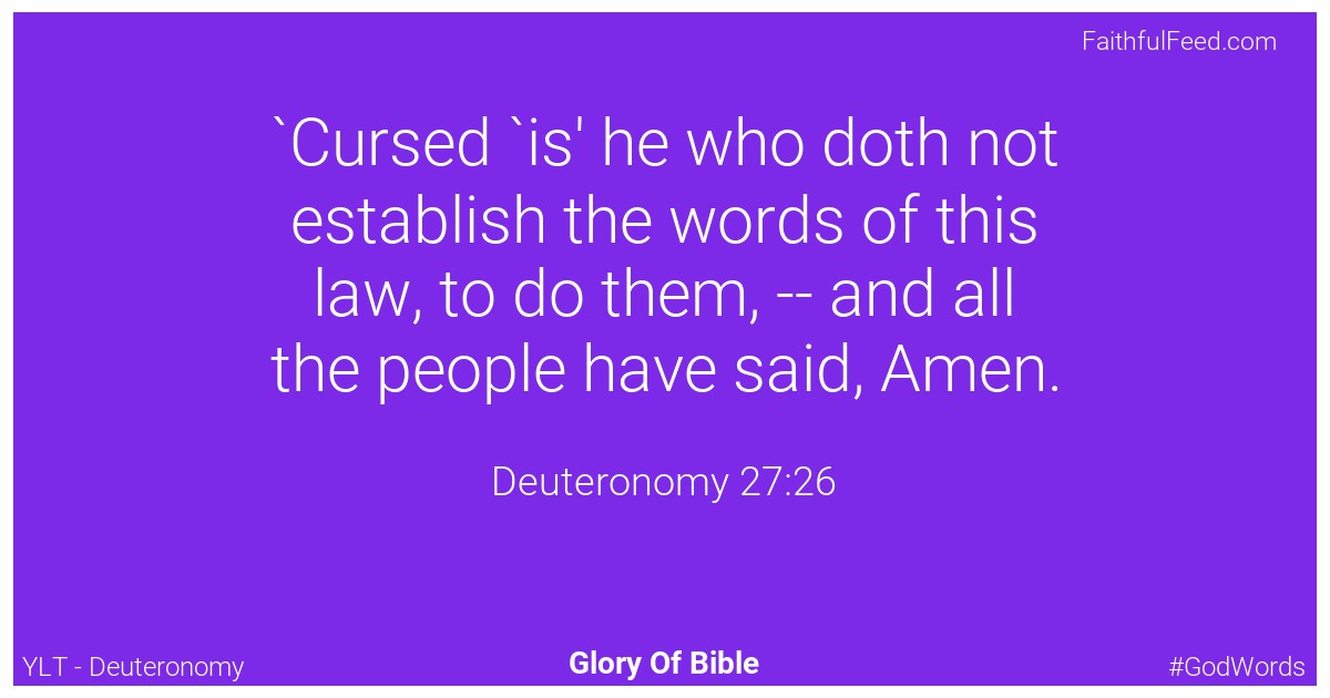 Deuteronomy 27:26 - Ylt