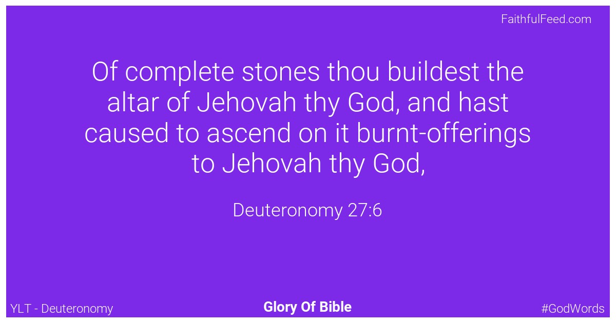 Deuteronomy 27:6 - Ylt