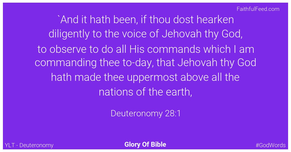 Deuteronomy 28:1 - Ylt