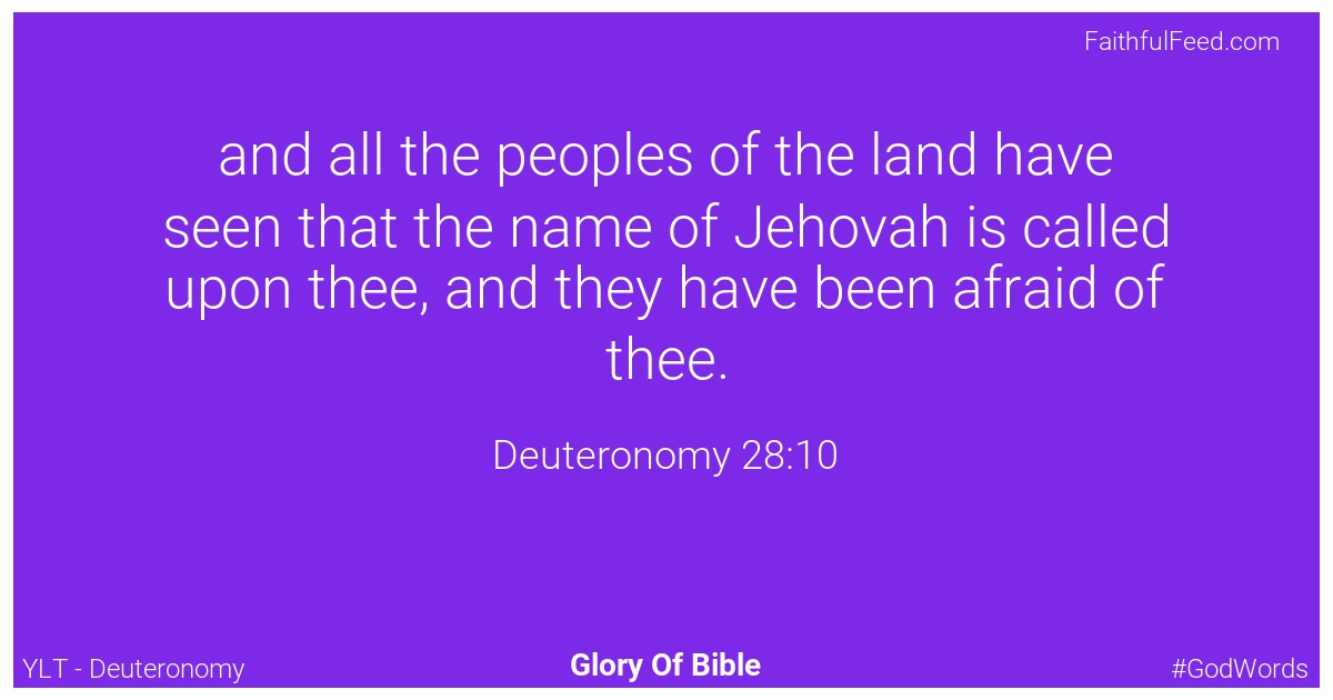 Deuteronomy 28:10 - Ylt
