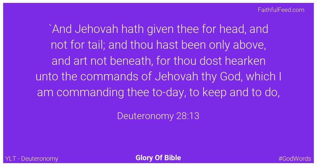 Deuteronomy 28:13 - Ylt