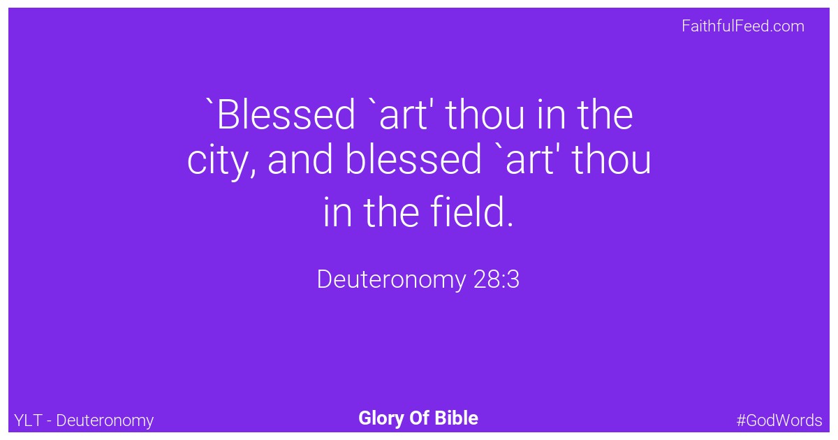 Deuteronomy 28:3 - Ylt