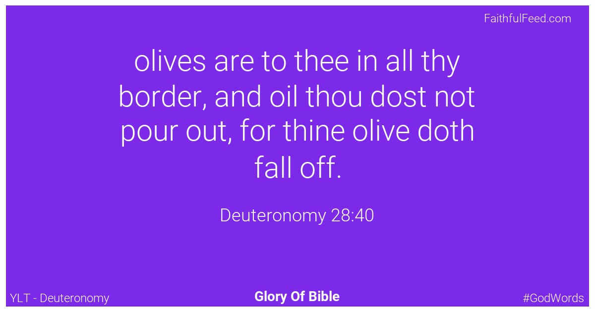 Deuteronomy 28:40 - Ylt