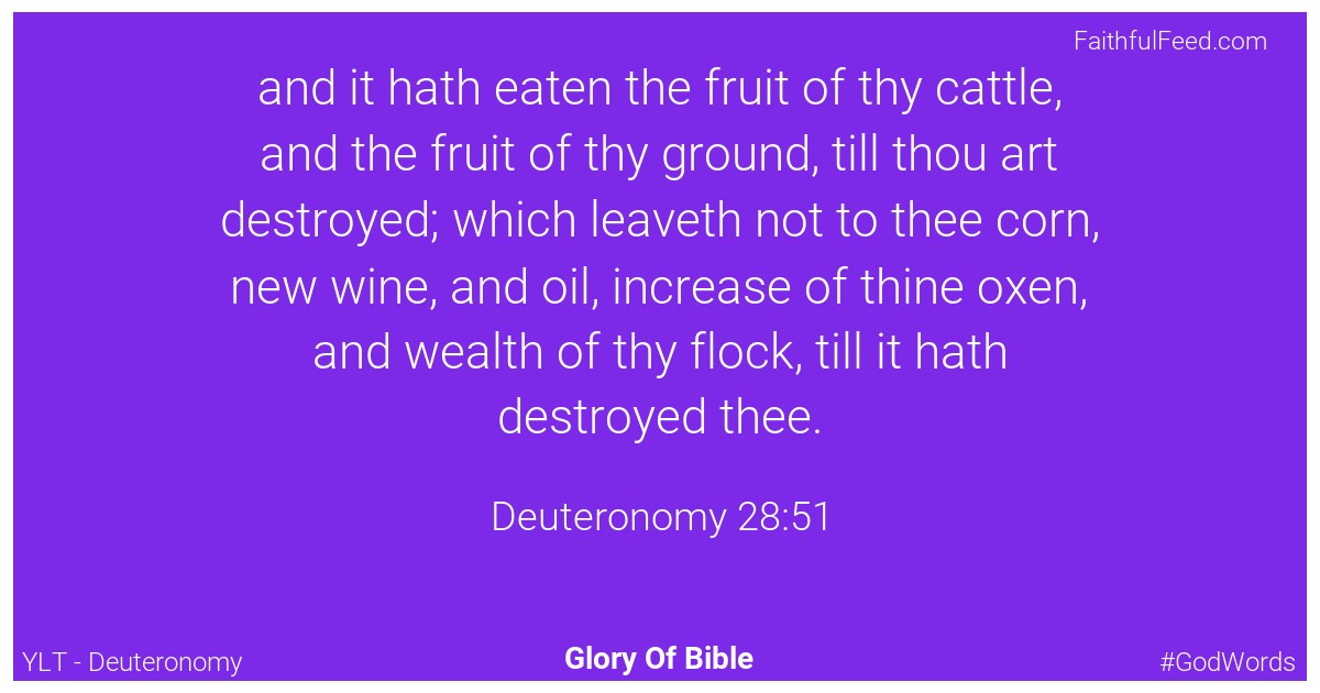 Deuteronomy 28:51 - Ylt