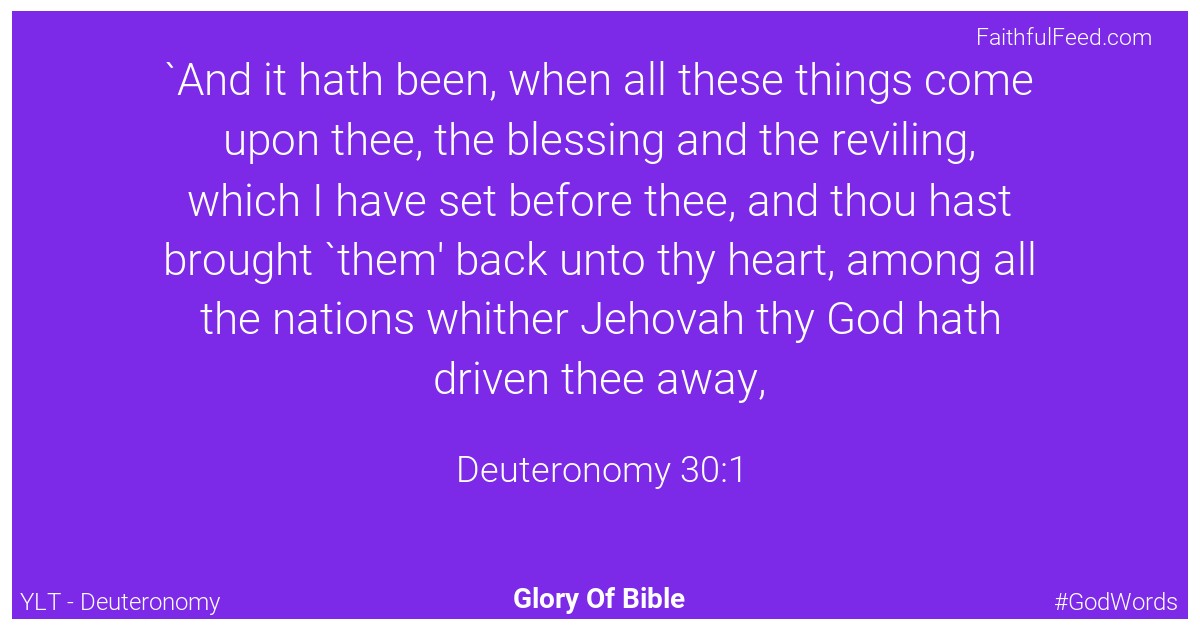 Deuteronomy 30:1 - Ylt