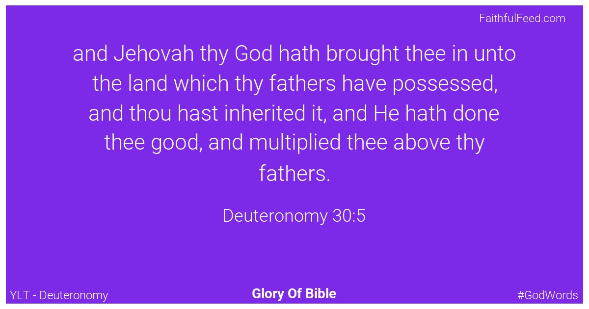 Deuteronomy 30:5 - Ylt
