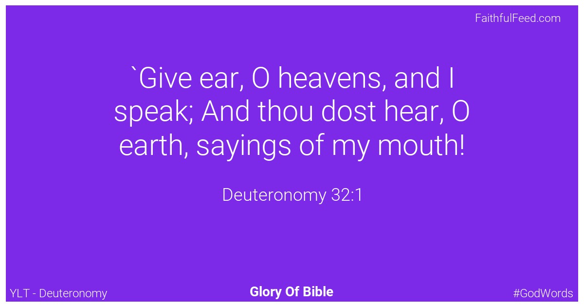 Deuteronomy 32:1 - Ylt