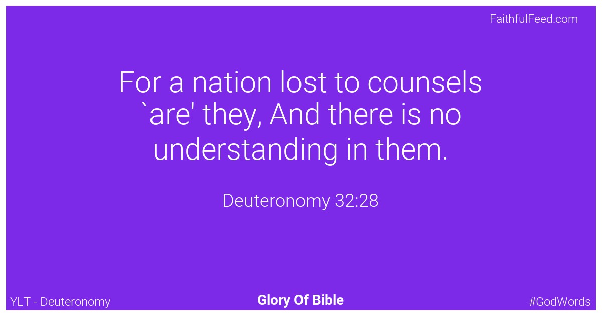 Deuteronomy 32:28 - Ylt