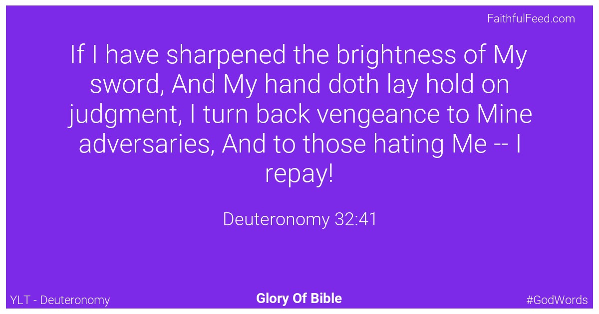 Deuteronomy 32:41 - Ylt