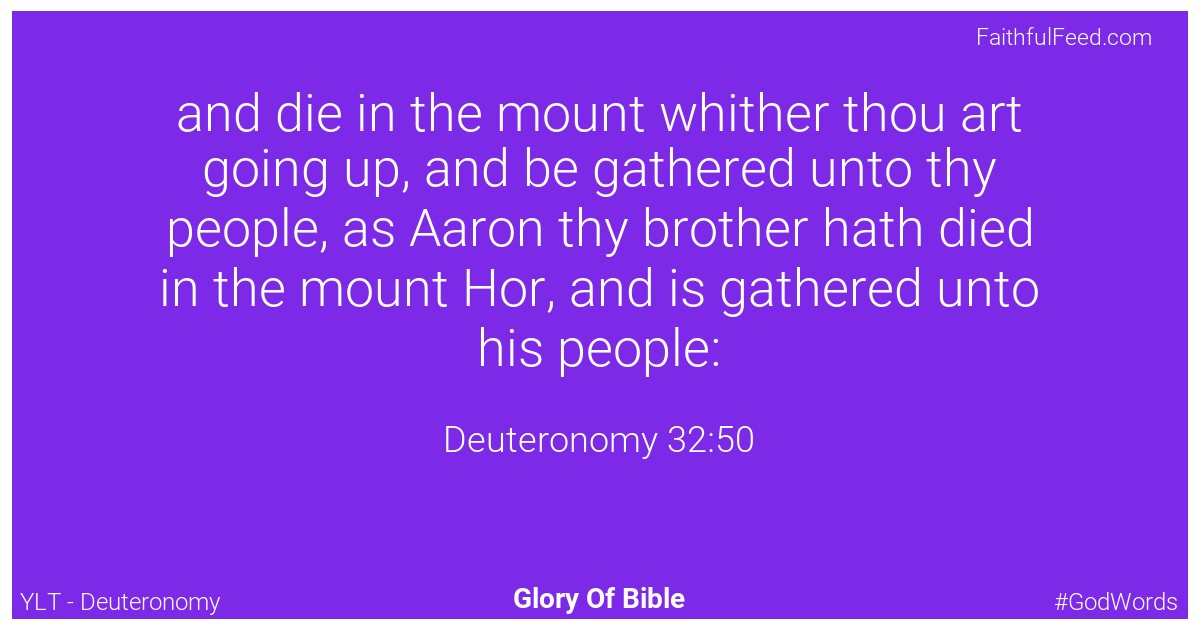 Deuteronomy 32:50 - Ylt