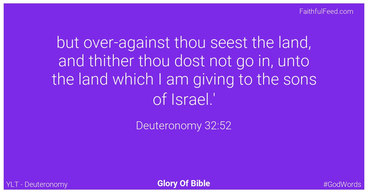 Deuteronomy 32:52 - Ylt