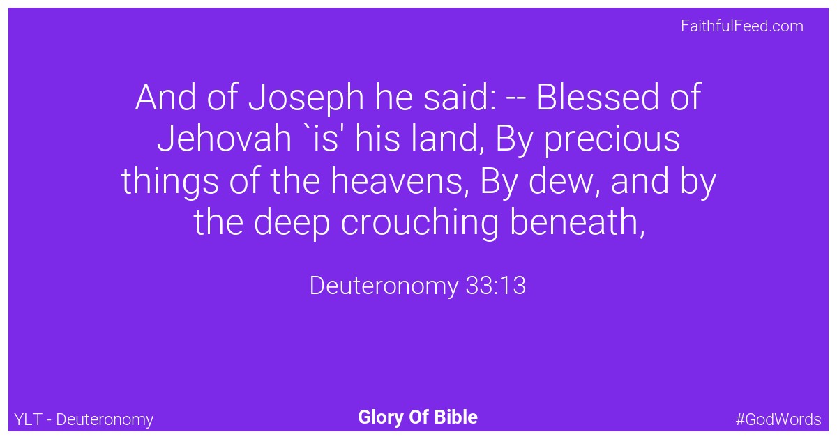 Deuteronomy 33:13 - Ylt