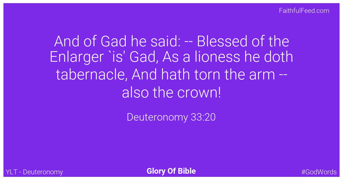 Deuteronomy 33:20 - Ylt