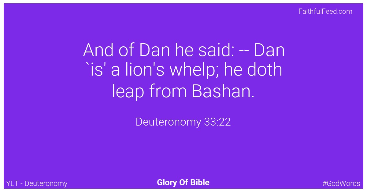 Deuteronomy 33:22 - Ylt