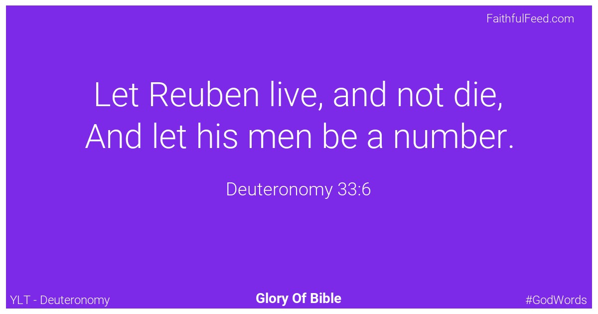 Deuteronomy 33:6 - Ylt