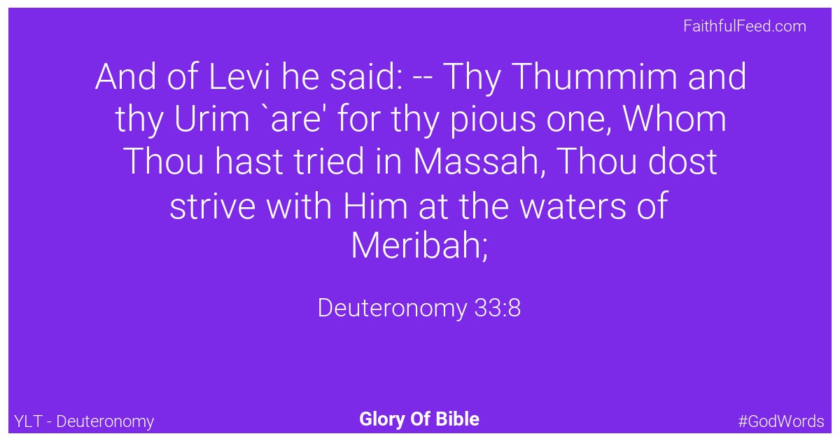 Deuteronomy 33:8 - Ylt