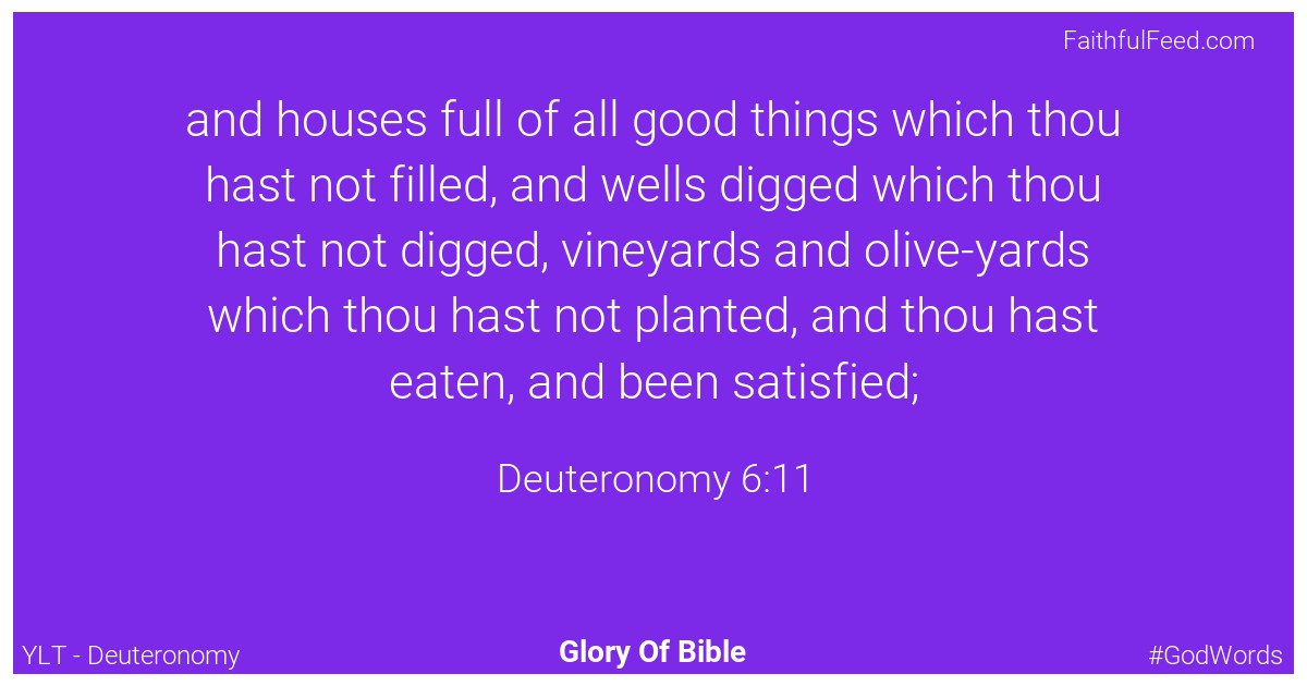 Deuteronomy 6:11 - Ylt