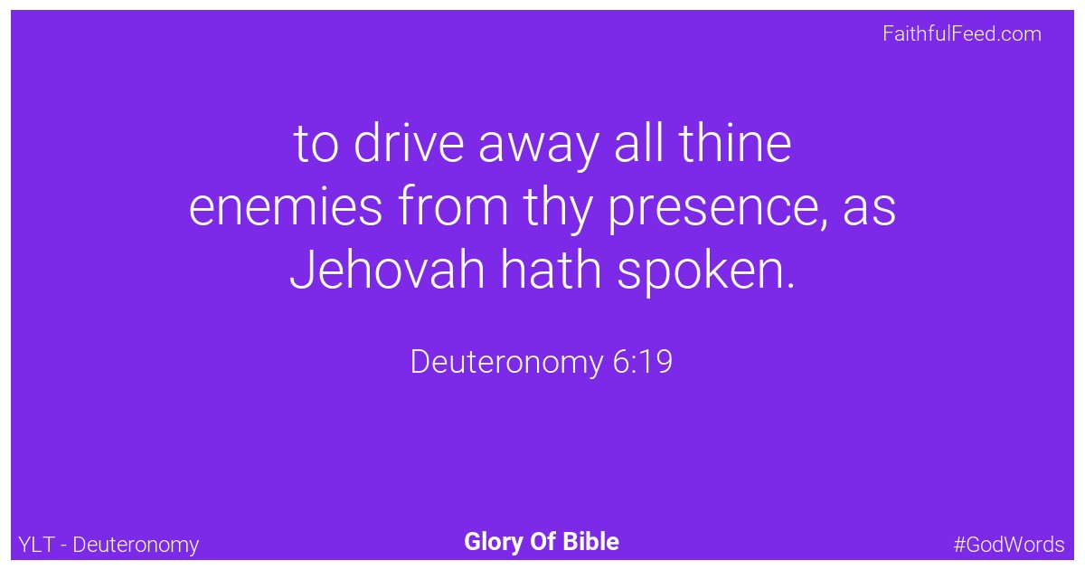 Deuteronomy 6:19 - Ylt
