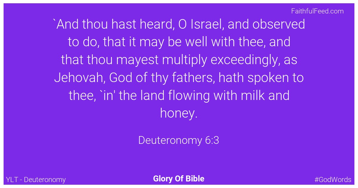 Deuteronomy 6:3 - Ylt