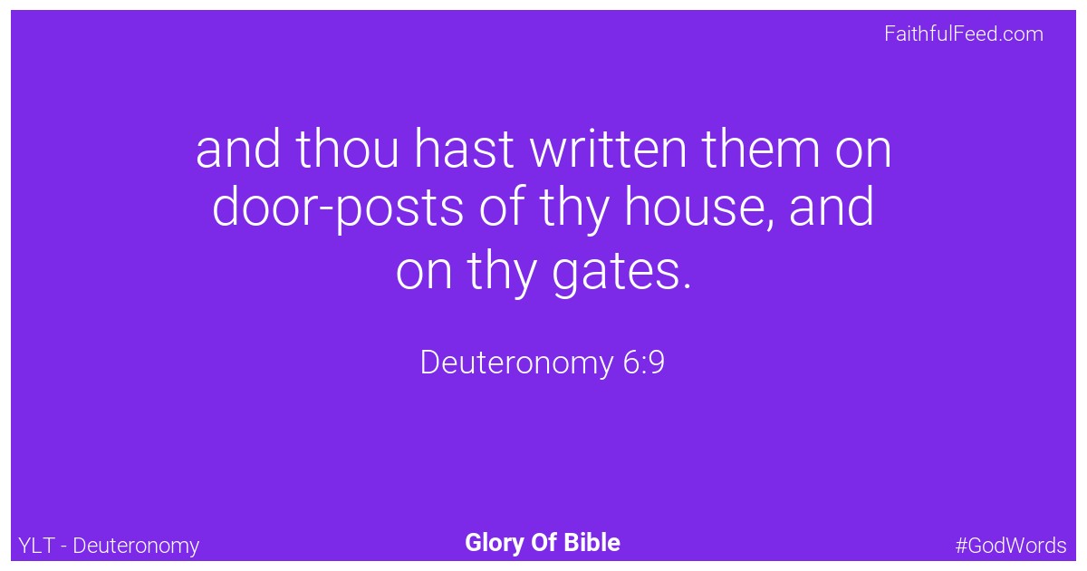 Deuteronomy 6:9 - Ylt