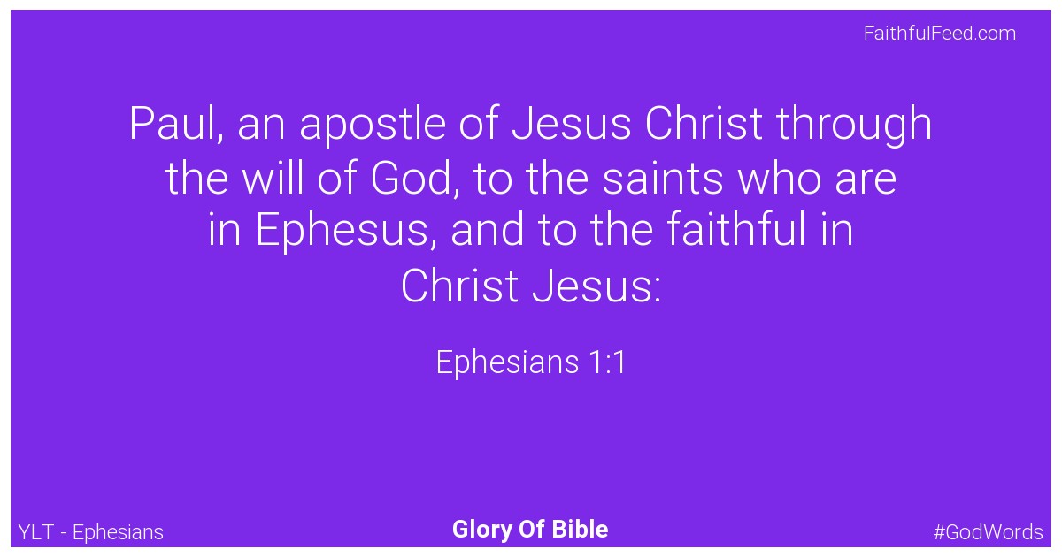 Ephesians 1:1 - Ylt