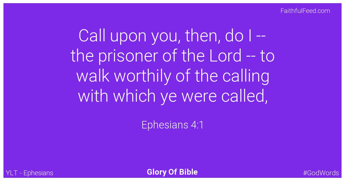 The Bible Verses from Ephesians Chapter 4 - Ylt