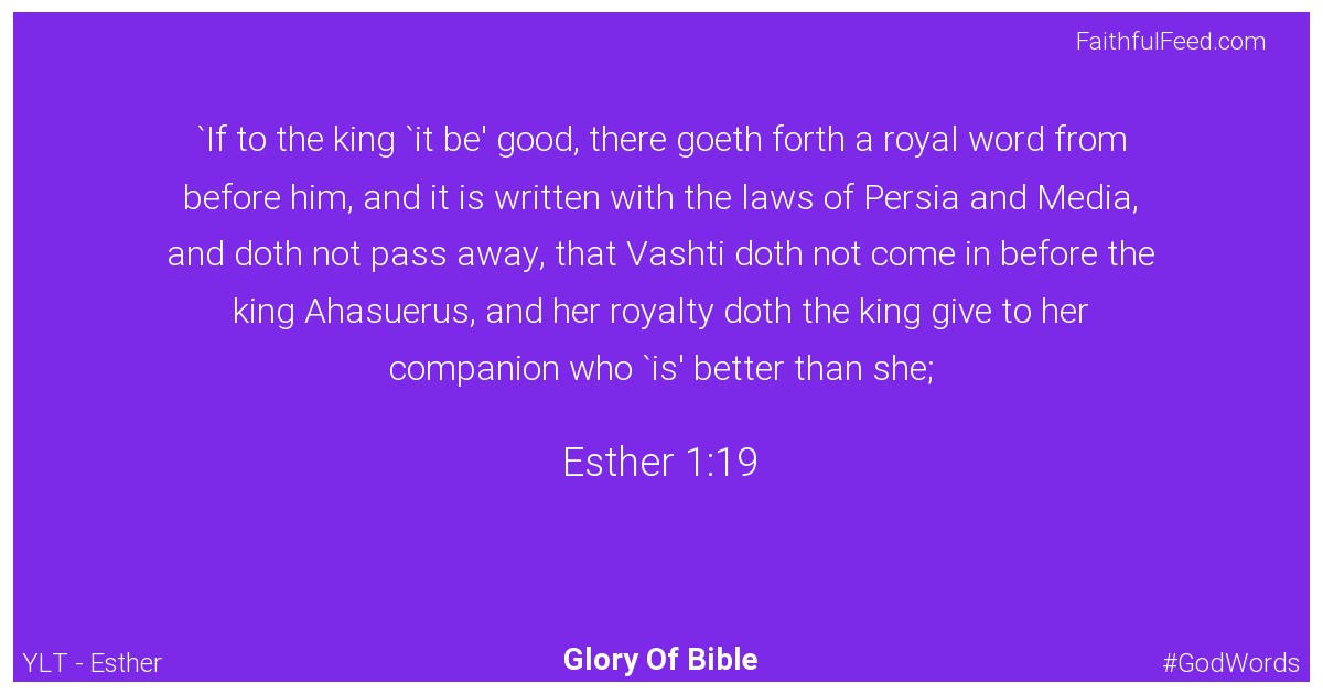 Esther 1:19 - Ylt