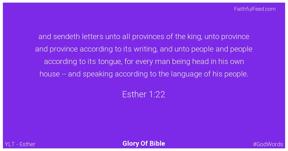 Esther 1:22 - Ylt