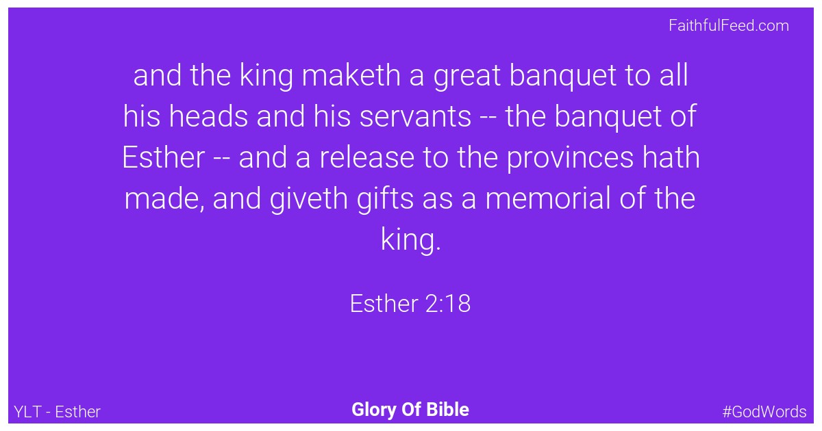 Esther 2:18 - Ylt