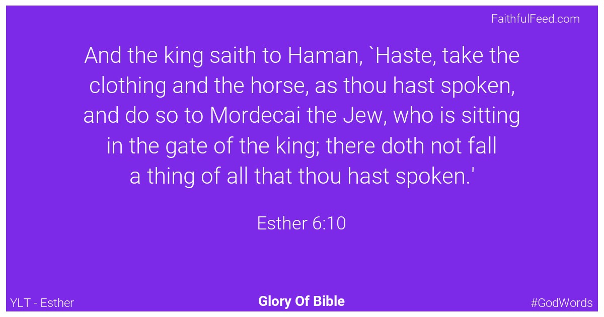 Esther 6:10 - Ylt
