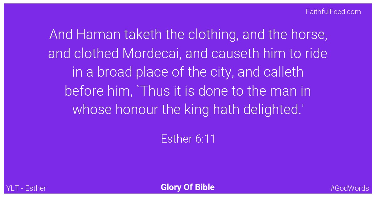 Esther 6:11 - Ylt