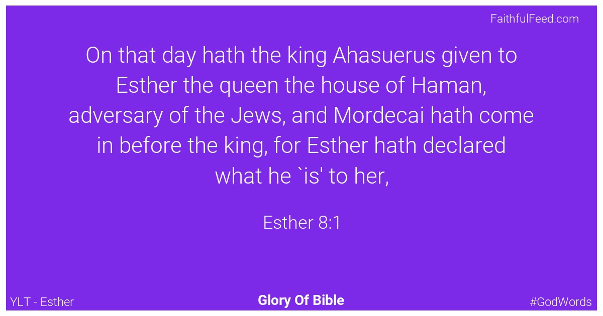 Esther 8:1 - Ylt