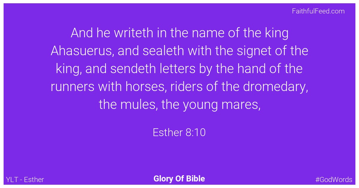 Esther 8:10 - Ylt