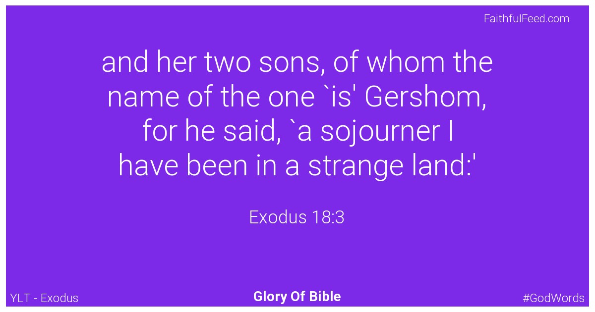 Exodus 18:3 - Ylt