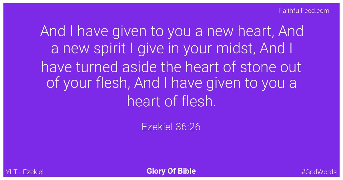Ezekiel 36:26 - Ylt
