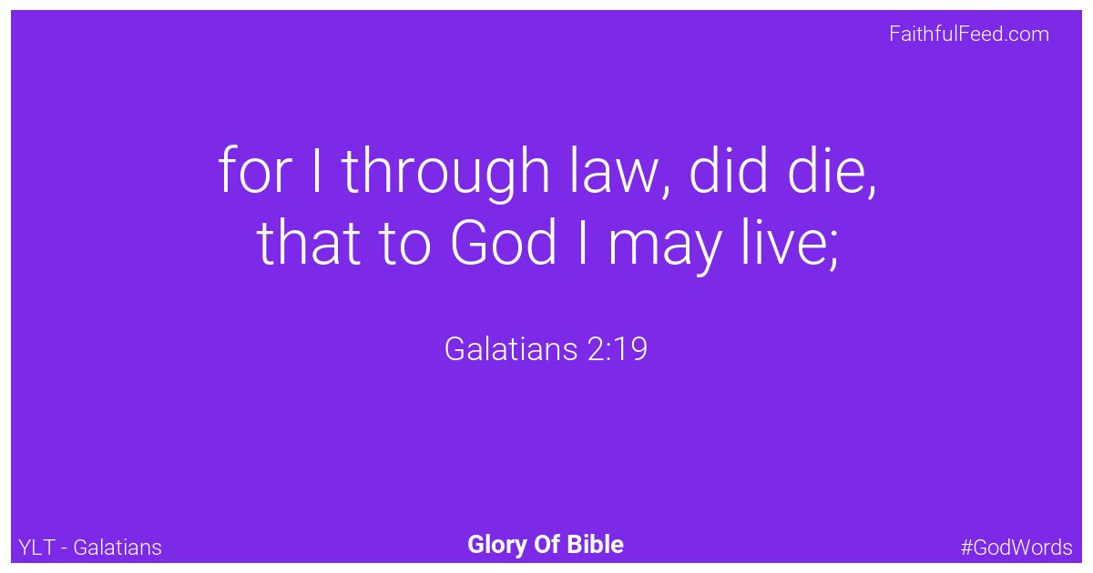 Galatians 2:19 - Ylt