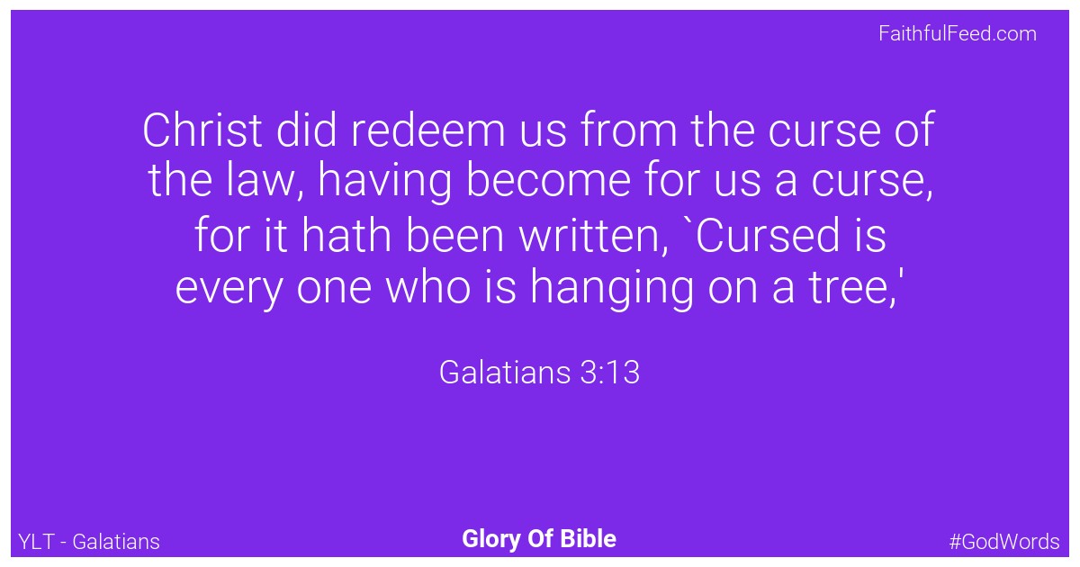 Galatians 3:13 - Ylt